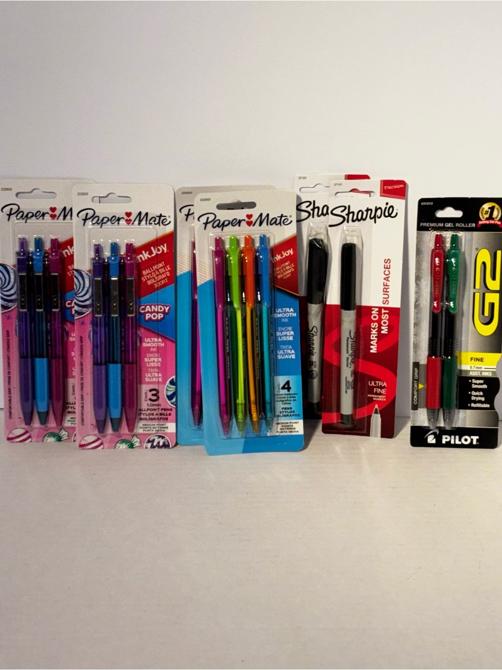 Paper Mate InkJoy Sharpie & Pilot G2 Pen Bundle 7-Pack Lot